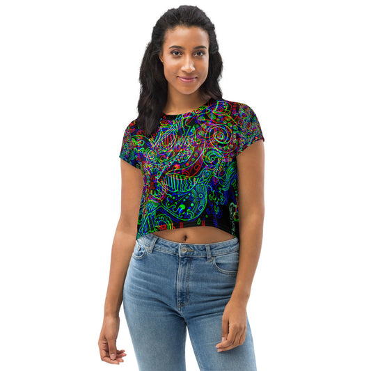 TrippieOct All-Over Print Crop Tee